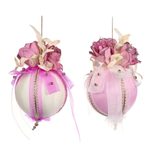 Fabric flower on ball