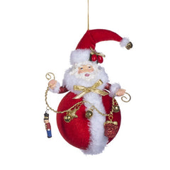 Santa ball met kerstslinger 17 cm