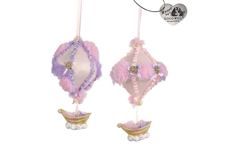 Sky Tulle Hot Air Balloon (set van 2 stuks) 19 cm